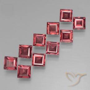 Pedras preciosas de Granada Piropo Vinho Tinto Profundo natural de 4.13 ct, Quadrado, VS