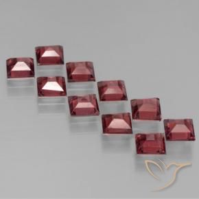 Pedras preciosas de Granada Piropo Vinho Tinto Profundo natural de 4.13 ct, Quadrado, VS