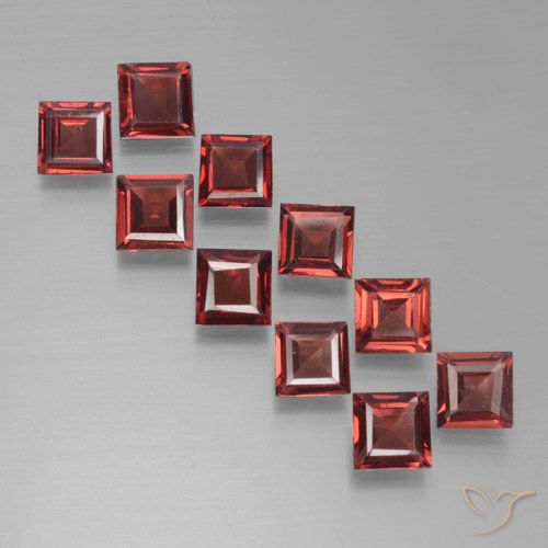 3.43ctw Natural Vermelho escuro Granada Piropo, Quadrado, VS