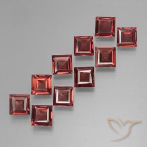 Pedras preciosas de Granada Piropo Vermelho escuro natural de 3.43 ct, Quadrado, VS