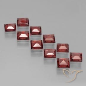 Pedras preciosas de Granada Piropo Vermelho escuro natural de 3.43 ct, Quadrado, VS
