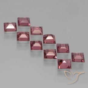 Pedras preciosas de Granada Piropo Vermelho médio-escuro natural de 3.88 ct, Quadrado, VS