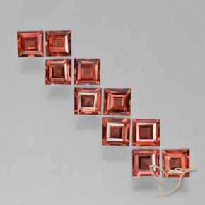 Pedras preciosas de Granada Piropo Vermelho escarlate natural de 4.00 ct, Quadrado, VS