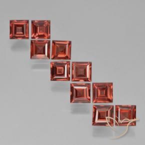 Pedras preciosas de Granada Piropo vermelho médio natural de 4.62 ct, Quadrado, VS