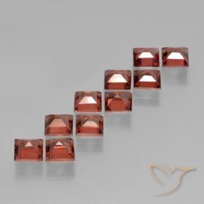Pedras preciosas de Granada Piropo vermelho médio natural de 4.62 ct, Quadrado, VS