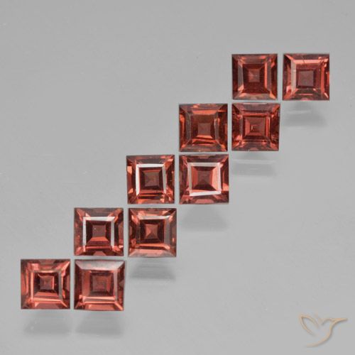 4.78ctw Natural vermelho médio Granada Piropo, Quadrado, VS