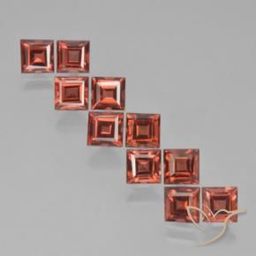 Pedras preciosas de Granada Piropo Tijolo vermelho natural de 4.71 ct, Quadrado, VS