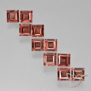 Pedras preciosas de Granada Piropo vermelho médio natural de 4.17 ct, Quadrado, VS