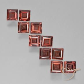 Pedras preciosas de Granada Piropo vermelho médio natural de 4.28 ct, Quadrado, VS