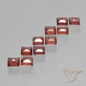 Pedras preciosas de Granada Piropo vermelho médio natural de 4.28 ct, Quadrado, VS
