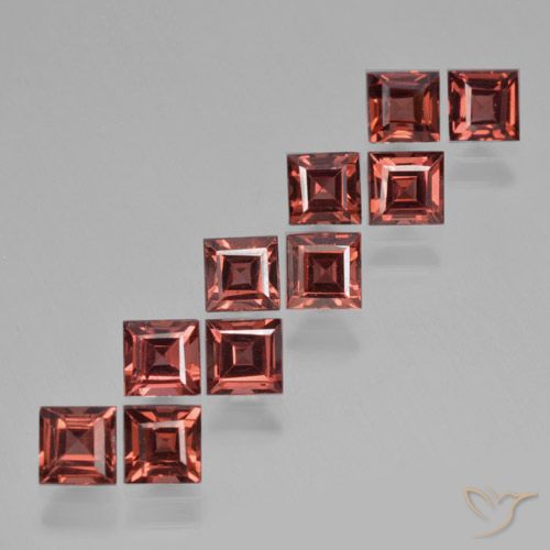 4.94ctw Natural Vermelho escarlate Granada Piropo, Quadrado, VS