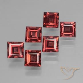 Pedras preciosas de Granada Piropo Vermelho escarlate natural de 2.71 ct, Quadrado, VS