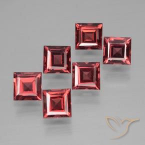 Pedras preciosas de Granada Piropo Vermelho escuro natural de 2.66 ct, Quadrado, VS