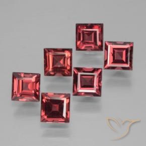 Pedras preciosas de Granada Piropo Vinho Tinto Profundo natural de 2.93 ct, Quadrado, VS