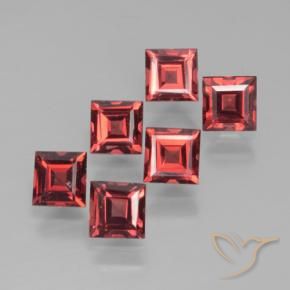 Pedras preciosas de Granada Piropo Vermelho escuro natural de 2.49 ct, Quadrado, VS
