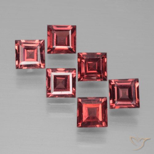 2.68ctw Natural Vermelho Escarlate Profundo Granada Piropo, Quadrado, VS