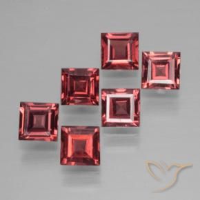 Pedras preciosas de Granada Piropo Vermelho Escarlate Profundo natural de 2.68 ct, Quadrado, VS