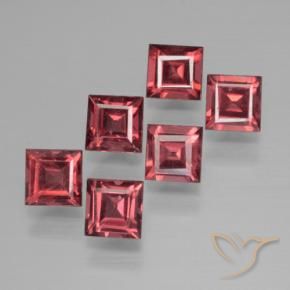 Pedras preciosas de Granada Piropo vermelho médio natural de 2.67 ct, Quadrado, VS