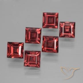 Pedras preciosas de Granada Piropo Vermelho Escarlate Profundo natural de 2.80 ct, Quadrado, VS