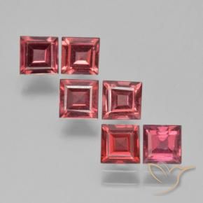 Pedras preciosas de Granada Piropo vermelho médio natural de 2.41 ct, Quadrado, VS