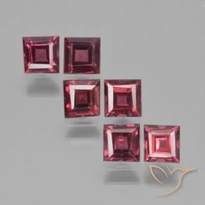 Pedras preciosas de Granada Piropo framboesa vermelha natural de 2.28 ct, Quadrado, VS