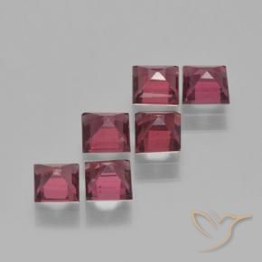 Pedras preciosas de Granada Piropo framboesa vermelha natural de 2.28 ct, Quadrado, VS