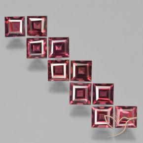 Pedras preciosas de granada piropo vermelho natural de 4,79 ct, quadrado, VS