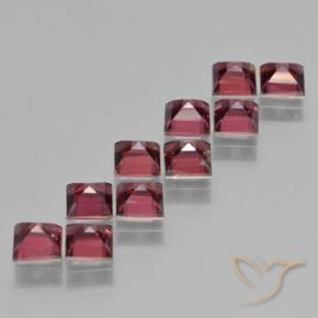 Pedras preciosas de granada piropo vermelho natural de 4,79 ct, quadrado, VS