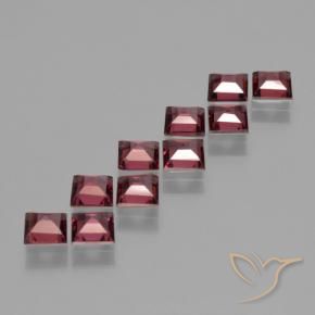 Pedras preciosas de Granada Piropo Vermelho escuro natural de 3.80 ct, Quadrado, VS