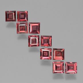 Pedras preciosas de granada piropo vermelho natural de 4,19 ct, quadrado, VS