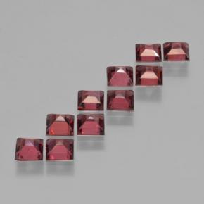Pedras preciosas de granada piropo vermelho natural de 4,19 ct, quadrado, VS