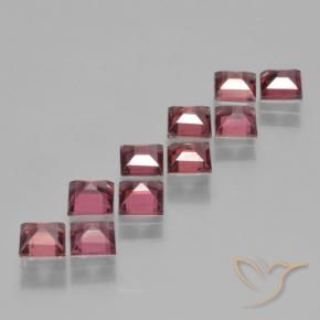 Pedras preciosas de Granada Piropo Vermelho escuro natural de 3.71 ct, Quadrado, VS