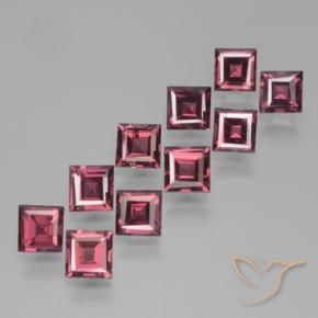Pedras preciosas de Granada Piropo Vermelho escuro natural de 4.30 ct, Quadrado, VS