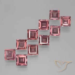 Pedras preciosas de Granada Piropo Vermelho cereja arroxeado natural de 3.65 ct, Quadrado, VS