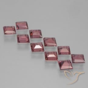 Pedras preciosas de Granada Piropo Vermelho cereja arroxeado natural de 3.65 ct, Quadrado, VS
