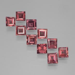 Pedras preciosas de granada piropo vermelho natural de 3,44 ct, quadrado, VS