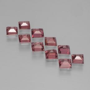 Pedras preciosas de granada piropo vermelho natural de 3,44 ct, quadrado, VS