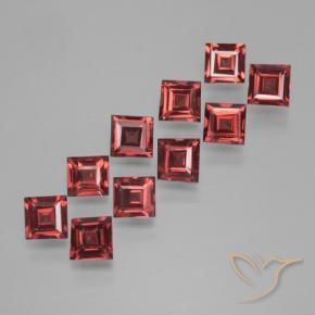 Pedras preciosas de Granada Piropo Vermelho escuro natural de 3.34 ct, Quadrado, VS