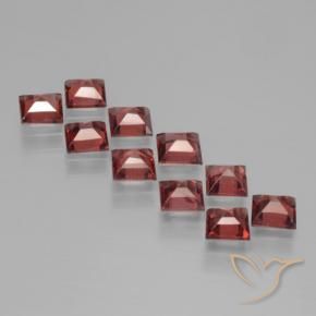 Pedras preciosas de Granada Piropo Vermelho escuro natural de 3.34 ct, Quadrado, VS