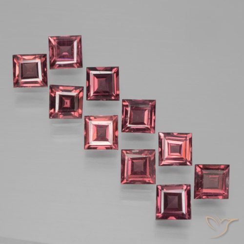 Pedras preciosas de granada piropo vermelho natural de 4,13 ct, quadrado, VS
