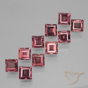 Pedras preciosas de granada piropo vermelho natural de 4,13 ct, quadrado, VS
