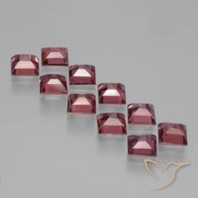 Pedras preciosas de granada piropo vermelho natural de 4,13 ct, quadrado, VS