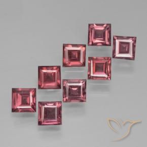 Pedras preciosas de Granada Piropo Vermelho escuro natural de 3.05 ct, Quadrado, VS