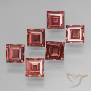 Pedras preciosas de Granada Piropo Vermelho escuro natural de 2.98 ct, Quadrado, VS