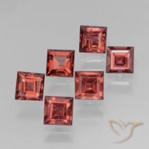 Pedras preciosas de Granada Piropo Vermelho Rosa Profundo natural de 2.64 ct, Quadrado, VS