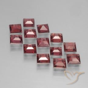 Pedras preciosas de Granada Piropo Vermelho escuro natural de 4.97 ct, Quadrado, VS
