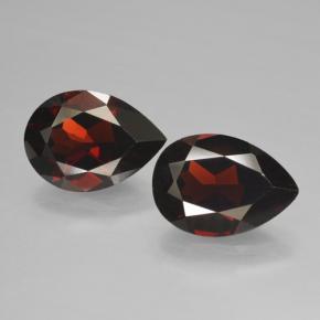 Pedras preciosas de Granada Piropo Vermelho escuro natural de 4.85 ct, Formato de pêra, VVS-VS