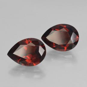 Pedras preciosas de Granada Piropo vermelho escuro natural de 4.95 ct, Formato de pêra, VVS-VS