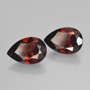 Pedras preciosas de granada piropo vermelho natural de 4,02 ct, formato de pêra, VVS-VS