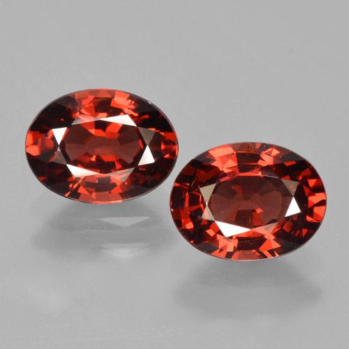 Pedras preciosas de granada piropo vermelho natural de 3,05 ct, corte oval, VVS-VS